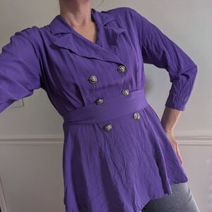 Vintage Trench Coat Style Blouse